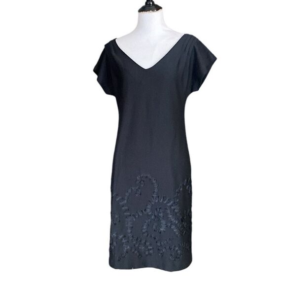 Tiana B. Womens Little Black Dress Party Ric Rac Detail at Bottom - Picture 1 of 11